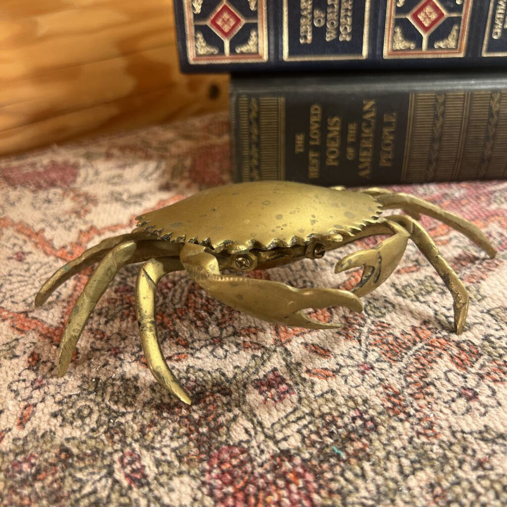 Vintage Brass Crab Trinket Tray