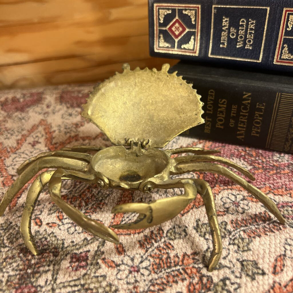 Vintage Brass Crab Trinket Tray