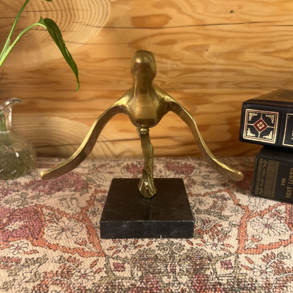Vintage Enesco Brass Duck in Flight