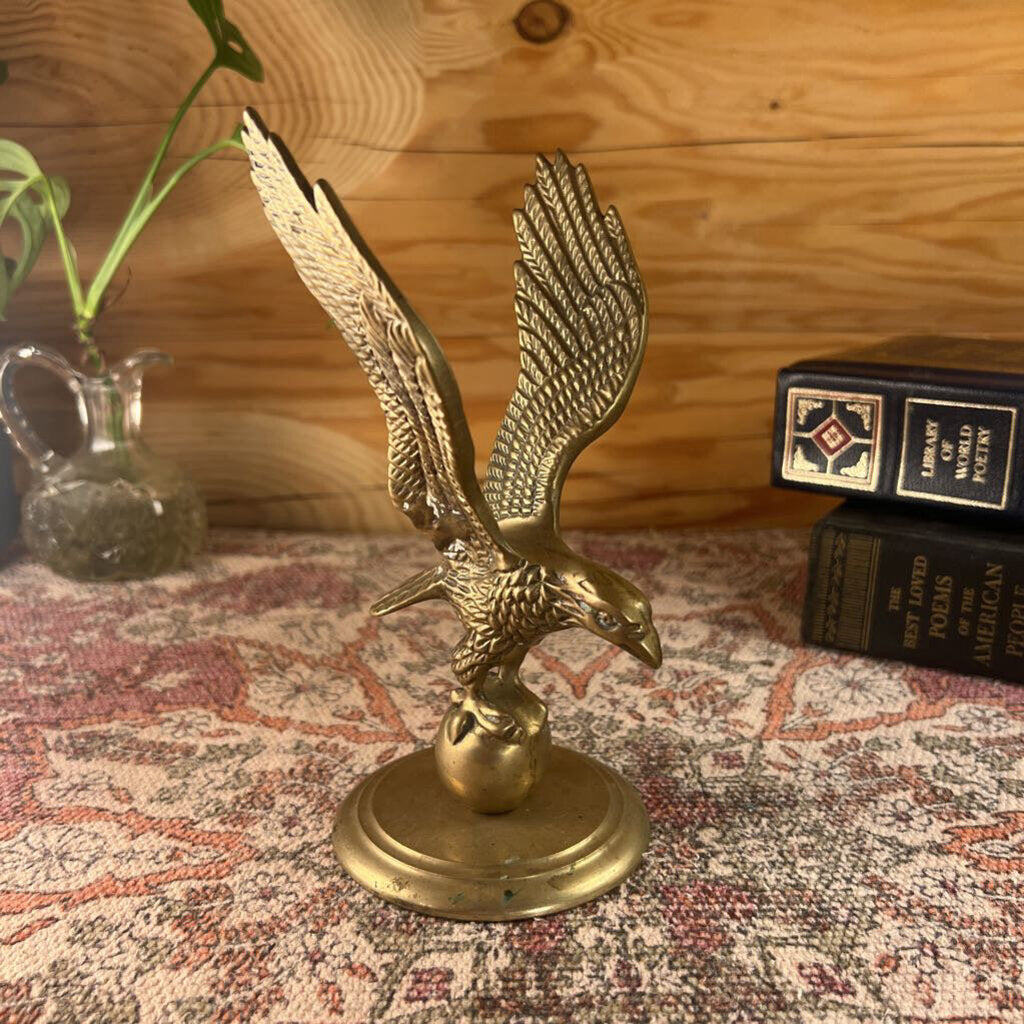 Vintage Brass Eagle Statue