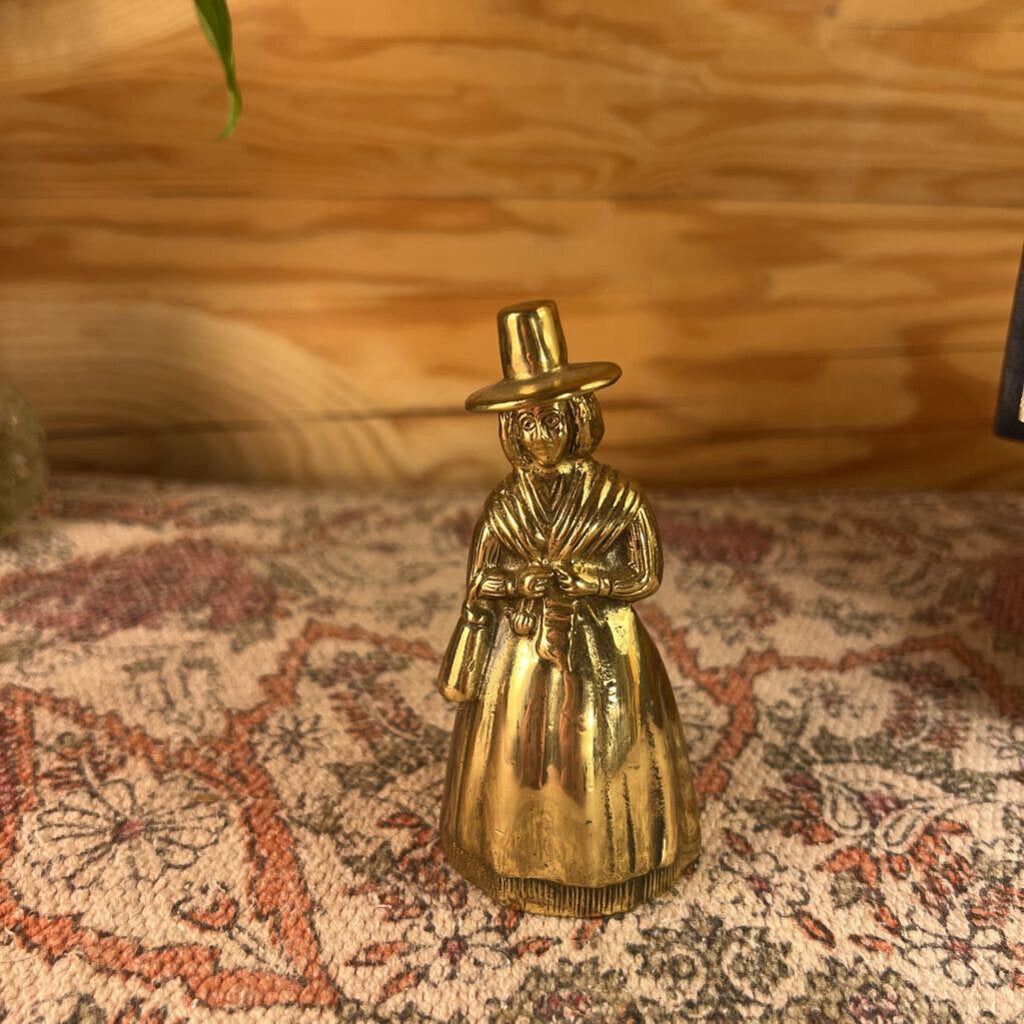 Antique Pilgrim Brass Dinner Bell