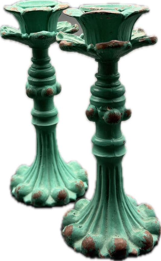 Blue Flower Candle Holders