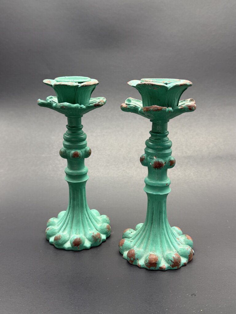 Blue Flower Candle Holders